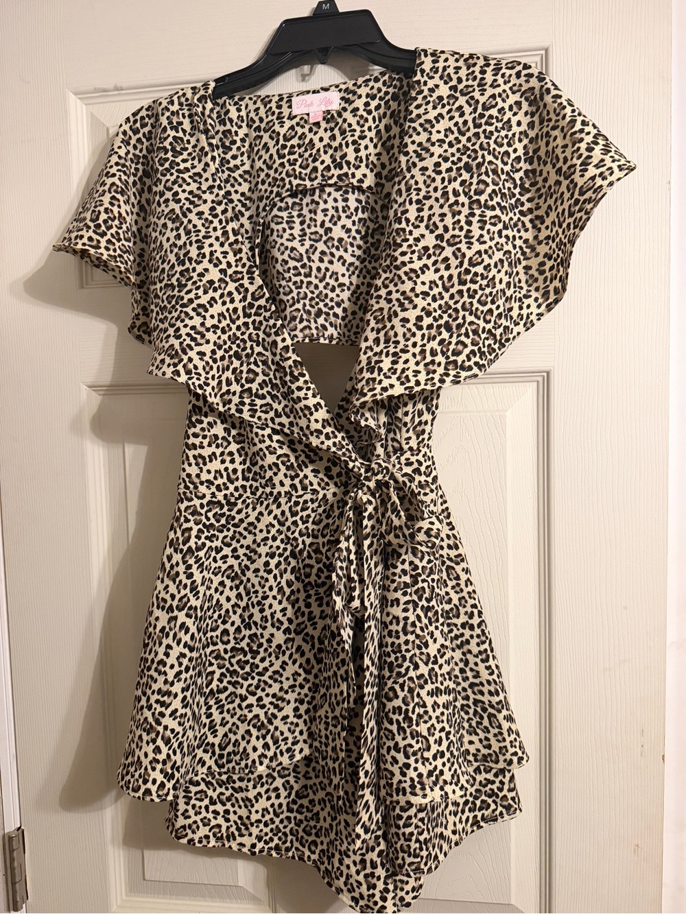 Pink Lily Leopard Print Mini Dress - Beige and Black
